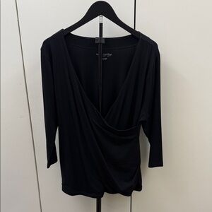 Soft Surroundings Black Drape Blouse